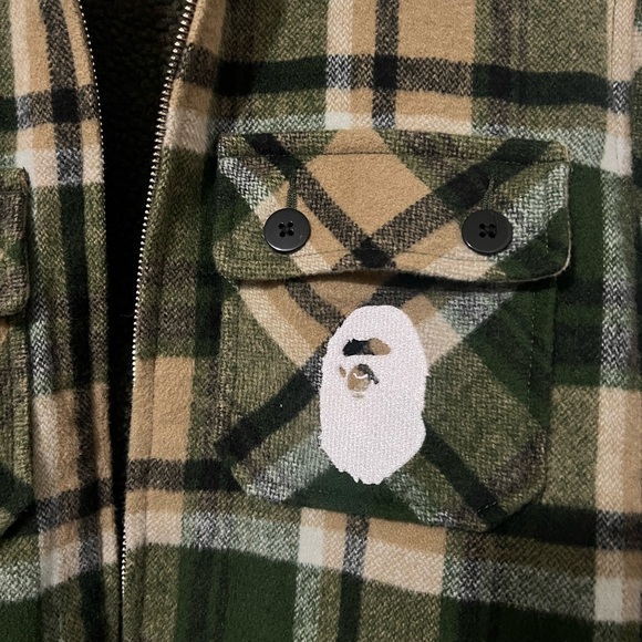A BATHING APE BAPE Check Zip Cpo Jacket Size Small - Picture 5 of 6